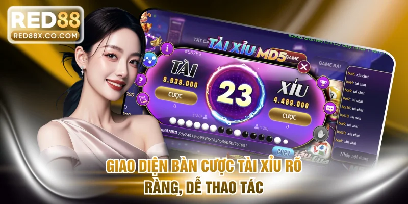 Giao diện bàn cược Tài Xỉu rõ ràng, dễ thao tác